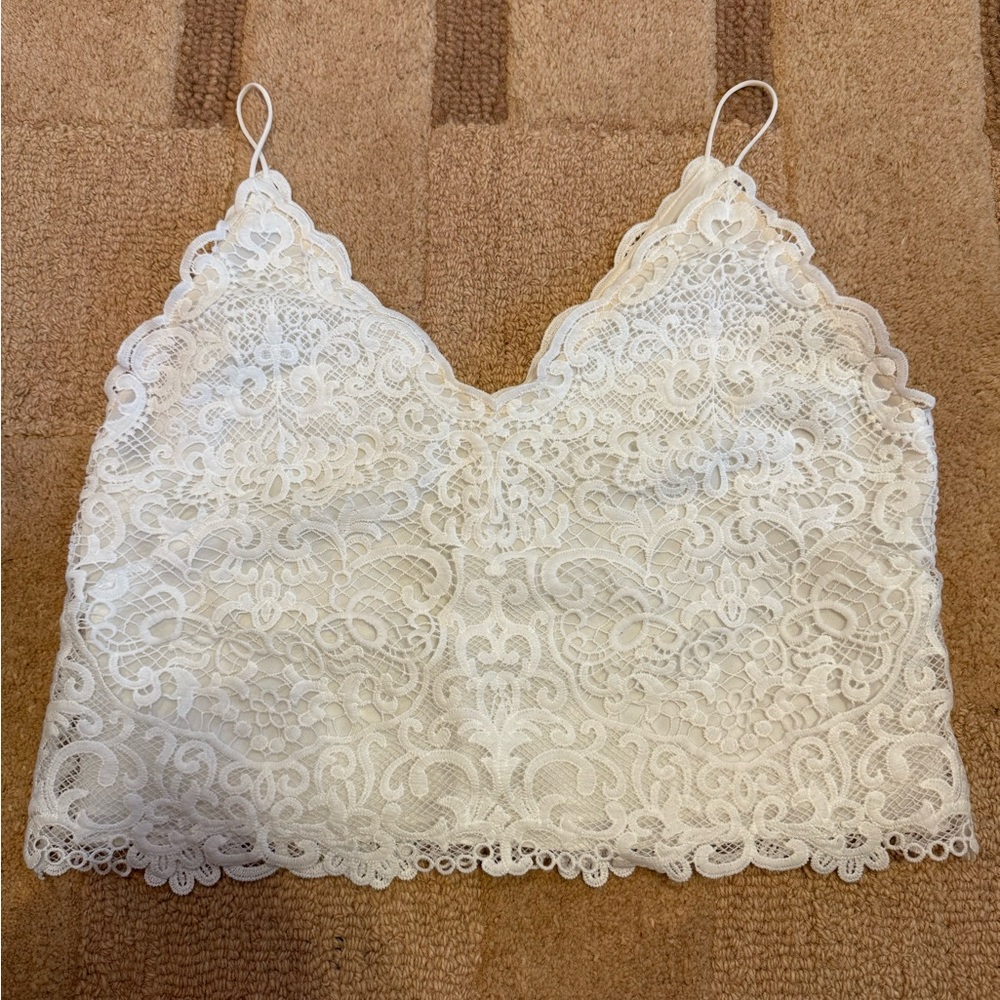 Jenny Yoo Cream Lace Top Anthropologie